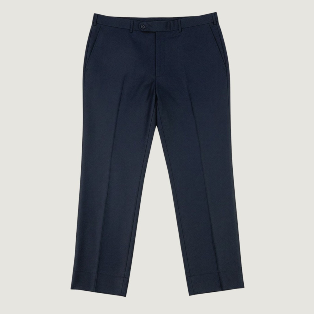 ZEGNA Sartorial Dress Pants Men 58R Black Wool Flat Front‎ Straight-Leg Trousers